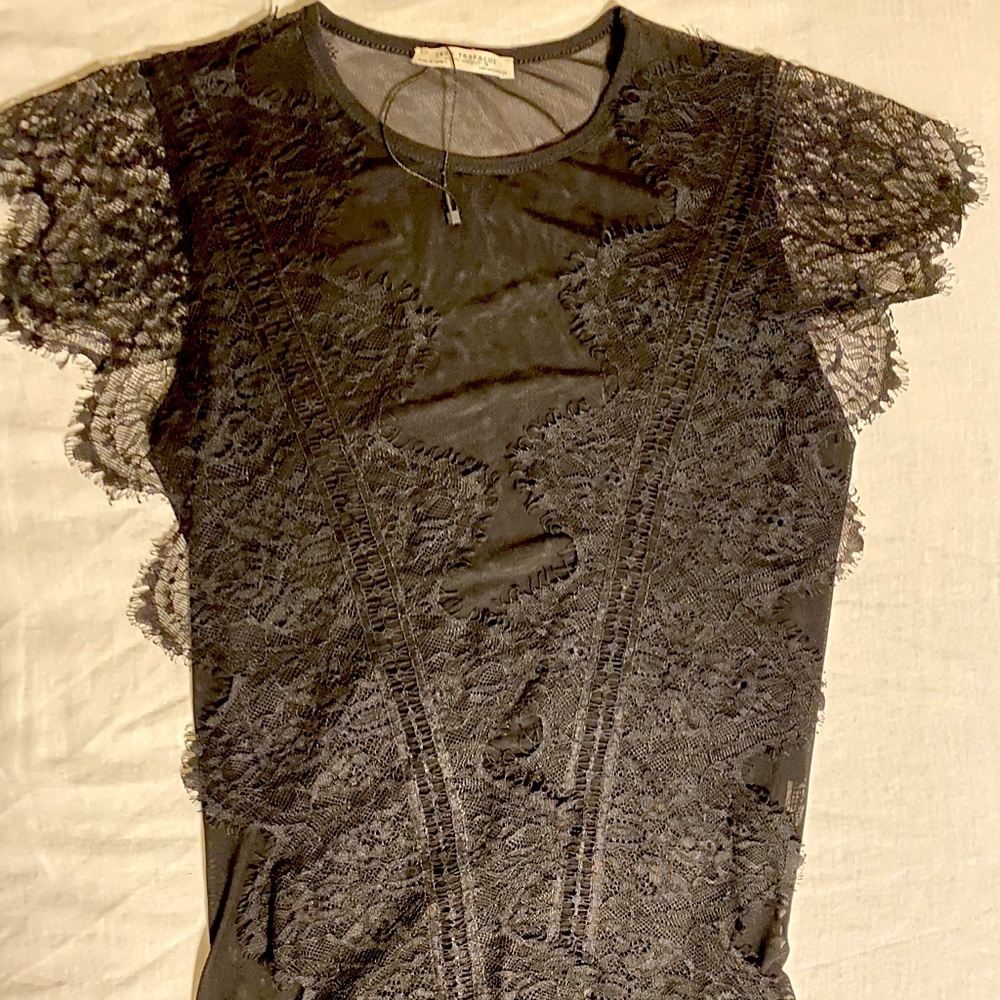Zara black lace top